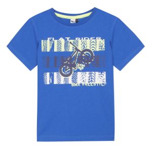 3Pommes Boys Blue BMX Print T-Shirt