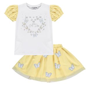 A Dee Yellow 'JERRY' Skirt And Top Set
