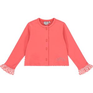 A'Dee Garden Party 'Yara' Coral Jersey Cardigan With Frill Detail