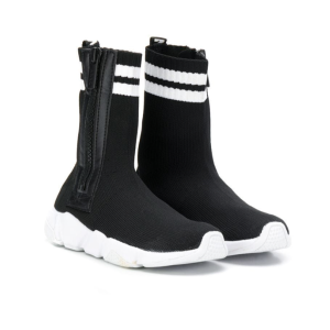 DKNY Girls Black Boots With White Stripes