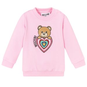 Moschino Baby Pink Teddy Heart Sweatshirt