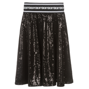 DKNY Girls Black Sparkly Sequin Skirt
