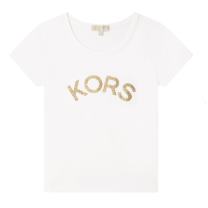 Michael Kors Girls Off White Printed Logo T-shirt