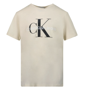Calvin Klein Unisex Beige T-shirt With Large Logo