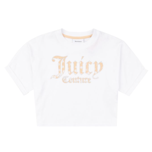 Juicy Couture Girls White T-Shirt With Orange And Daisy Logo