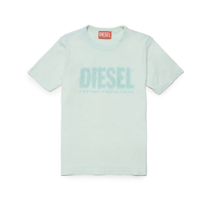Diesel Diesel Boys Faded Green T-Shirt With Printed Logo