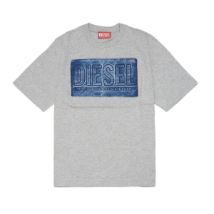 Diesel Diesel Boys Grey T-Shirt With Jean Effect Logo