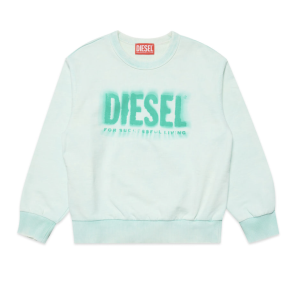 Diesel Diesel Boys Faded Green Sweatshirt With Printed Logo