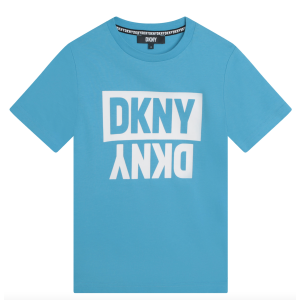 DKNY Boys Bright Blue T-shirt With White Printed Logo