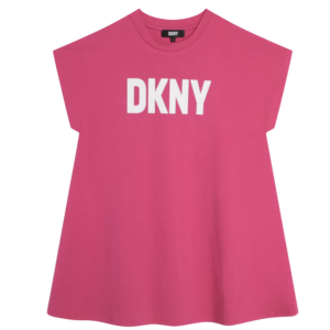 DKNY Girls Short Sleeve Raspberry Pink Dress