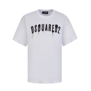 DSQUARED2 White With Black 'Spray Paint' Printed Logo T-shirt