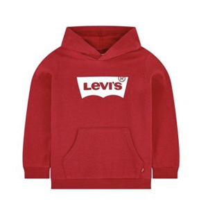 Levi&#039;s Boys Bright Red Hooded Sweatshirt With White Batwing Logo