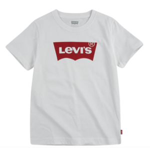 Levi&#039;s Boy&#039;s White With Red Logo Short Sleeved Batwing Logo T-Shirt