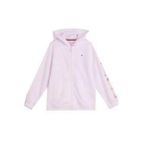 Tommy Hilfiger Girls Pale Pink Zip Up Sweatshirt