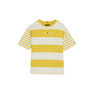 Tommy Hilfiger Boys Yellow And White Striped T-shirt 