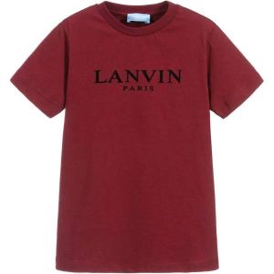 Lanvin Boys Burgundy Logo T-Shirt