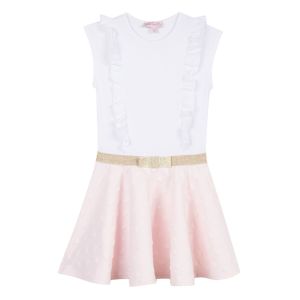 Lili Gaufrette Pink & Ivory Cotton Dress