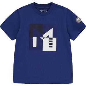 Mitch Palma' Navy With White Square Logo Short Sleeve T-Shirt