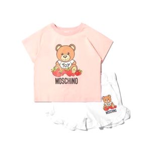 Moschino Kid Girls Pink & White Strawberry Shorts Set