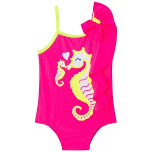 Billieblush Girls Bright Pink Seahorse Swimsuit