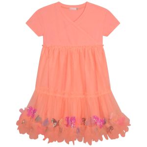 Billieblush Girls Orange Tulle Butterfly Dress