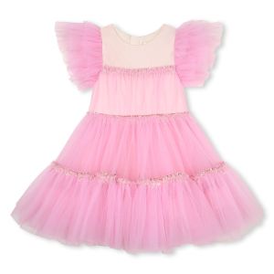 Billieblush Girls Pastel Pink Sequinned Tulle Dress