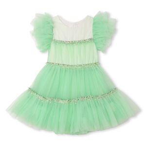 Billieblush Girls Green Sequinned Tulle Dress