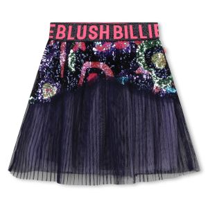 Billieblush Girls Navy Blue Sequin &amp; Tulle Skirt