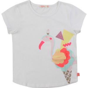 Billieblush White Cotton Flamingo T-Shirt