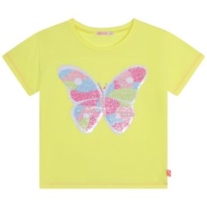 Billieblush Girls Yellow Sequinned Butterfly T-Shirt