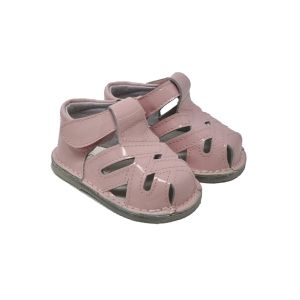 Pretty Originals Girls Pink Patent Leather Crossed Pattern Sandals