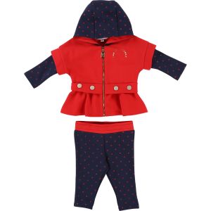LITTLE MARC JACOBS Little Girl's Red And Navy Tracksuit 