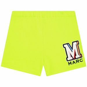 MARC JACOBS Girls Neon Yellow Cotton Logo Shorts