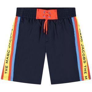 THE MARC JACOBS Boys Navy Blue Taped Logo Swim Shorts