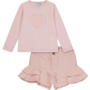 A'Dee 'Angel' Pale Pink Houndstooth Shorts Set