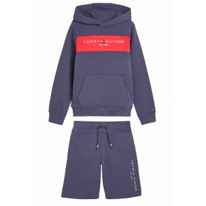 Tommy Hilfiger Boys Navy And Red Colour Block Shorts Set