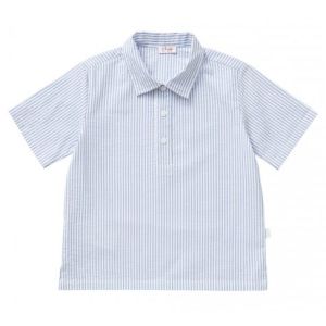 IL Gufo Boy's Blue Seersucker Polo Shirt