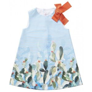 IL Gufo Girl's A Line Cactus Print Dress