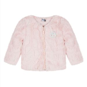 3Pommes Baby Girls Pink Faux Fur Jacket