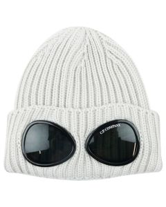 CP Company Knitted Sandshell White Goggle Hat