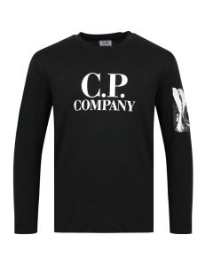 CP COMPANY Black Pocket Print T Shirt