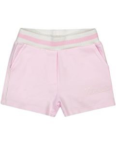 Monnalisa Pink Cotton Logo Shorts