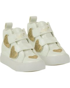 A Dee Girls White Patent High Top Trainers