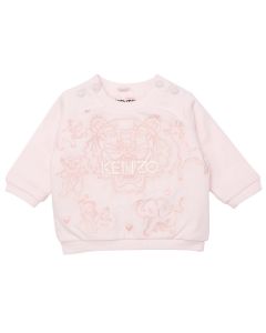 KENZO KIDS Baby Girls Pink  Iconic Tiger Ivory Logo Sweatshirt