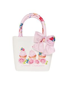 Balloon Chic White & Pink Floral Cupcake Handbag