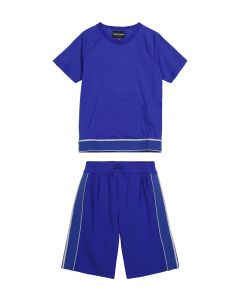 Emporio Armani Bright Blue Logo Shorts Set