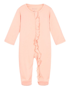 Kissy Love Girls Coral Pink Cotton Seahorse Party Babygrow