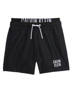 Calvin Klein Black Double Band Logo Swimshorts