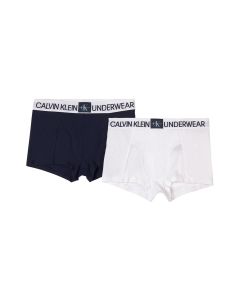 Calvin Klein Boys Navy and White Logo Boxer Set (2 Pack)