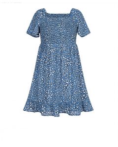 Tommy Hilfiger Teen Blue Leopard Print Dress